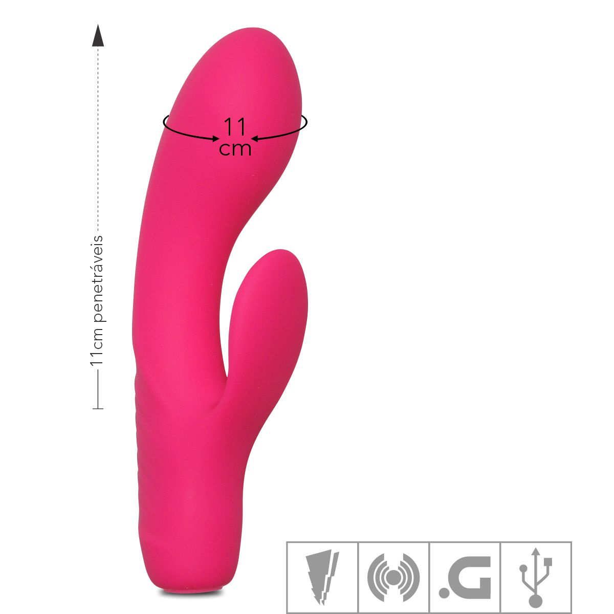 Vibrador de punto G recargable Tim SI con estimulador) - Rosa - Imagen 2