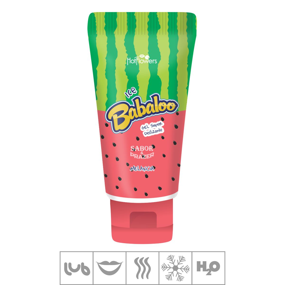 Lubrificante Ice Babaloo Hot flowers 60g - Melancia