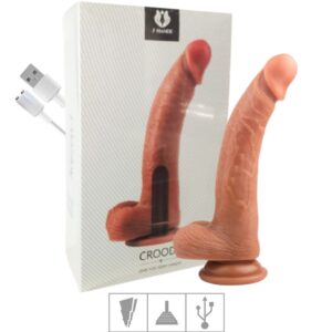 Prótesis de 16 x 12 cm con ventosa vibratoria y Croods SI Escroto - Beige