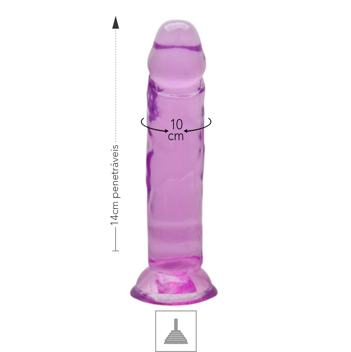 Prótese 14x10cm Com Ventosa - Roxo - Imagen 2